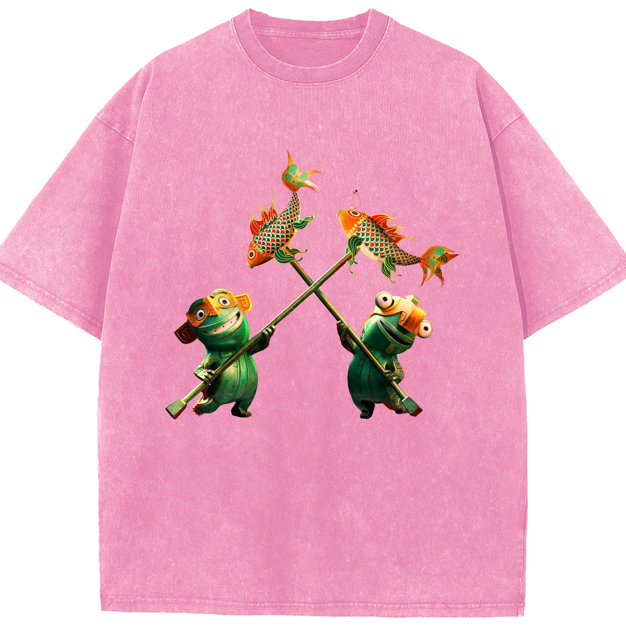 （画像用） Ne Zha 2 ナタ 魔童の大暴れ 綿100% ヴィンテージ風 半袖Tシャツ（フロントプリント）